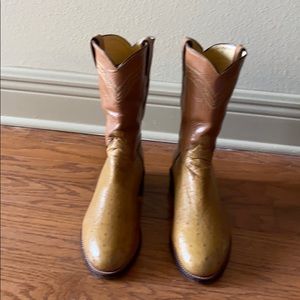 MENS Justin Ostrich Boots